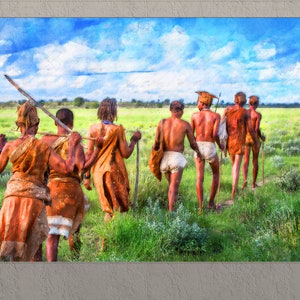 African Wall Art, Botswana Canvas Print, Botswana Wall Art, Botswana Painting