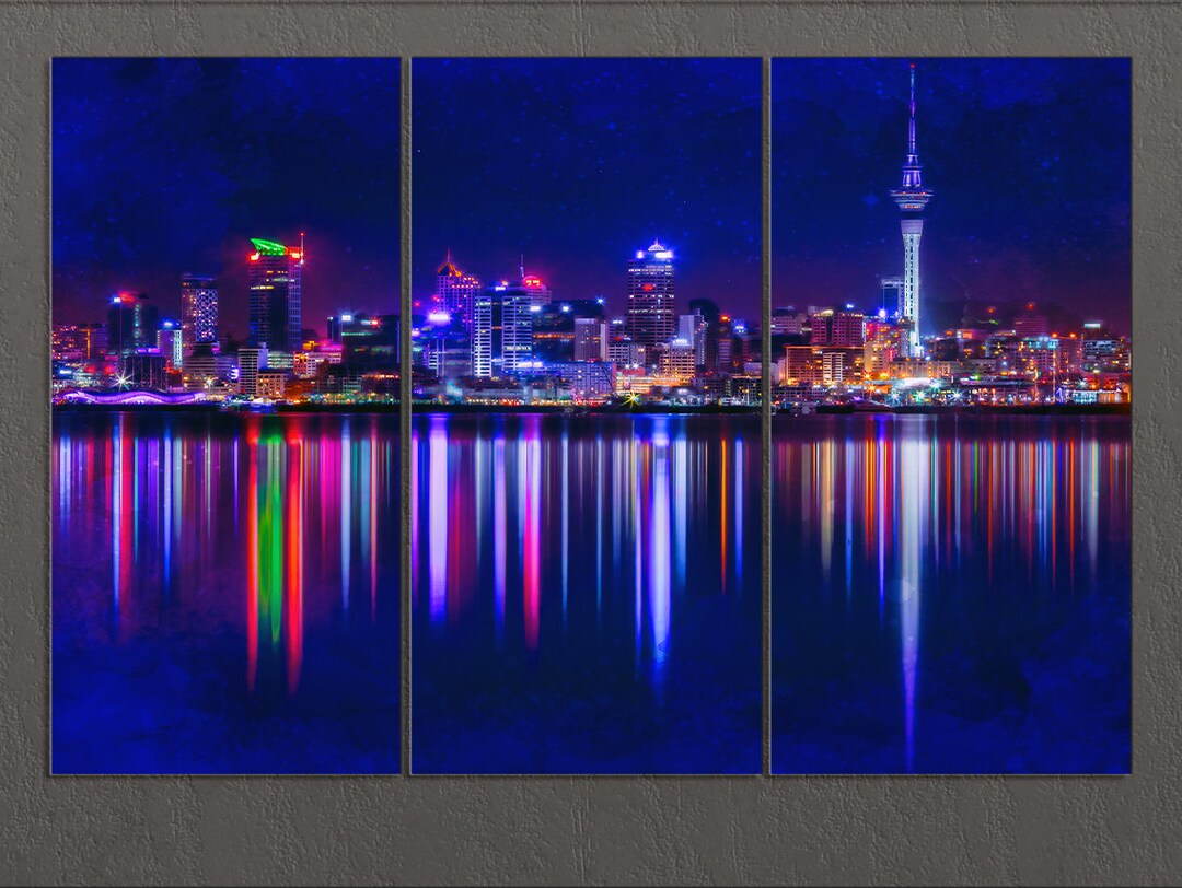 Auckland Canvas Print, Auckland Painting, Auckland Skyline, Auckland