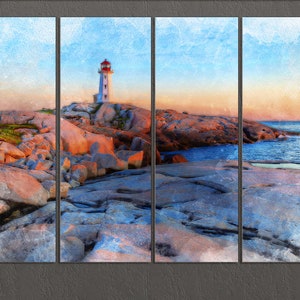 Peggys Cove Canvas Print, Peggys Cove Wall Art, Peggys Cove Painting, St. Margarets Bay, Halifax, Nova Scotia, Canada