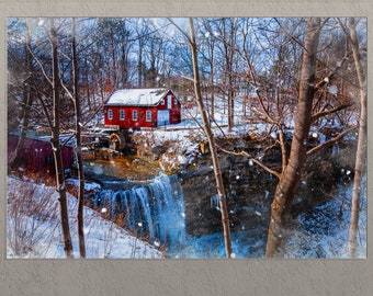 DeCew Falls, St. Catharines, Ontario Canvas Print, DeCew Falls Painting, Ontario, Canadá