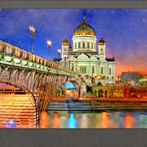 Moscow Canvas Print, Moscow Skyline, Moscow Painting, Russia Wall Art