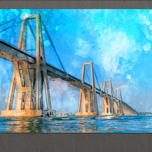 Puente General Rafael Urdaneta Bridge Canvas Print, Venezuela
