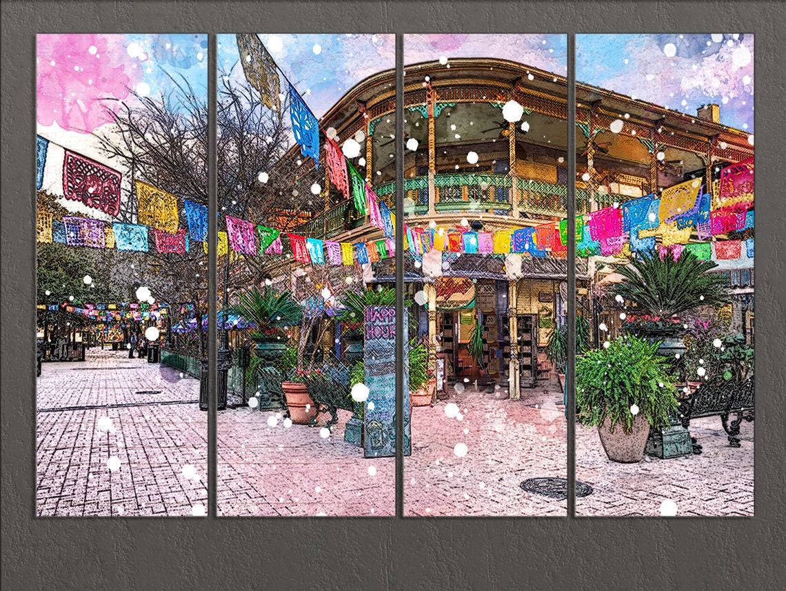 San Antonio Canvas Print San Antonio Downtown San Antonio Etsy