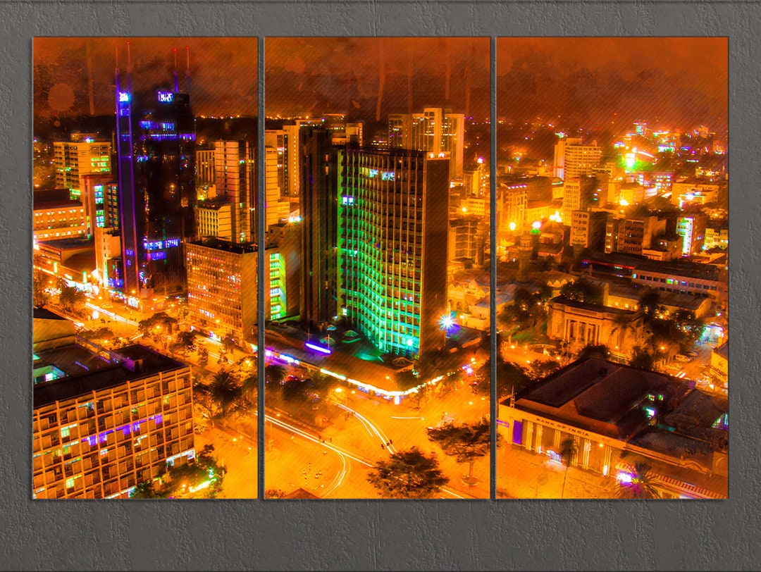 Nairobi Canvas Print, Nairobi Skyline, Nairobi Painting, Nairobi Wall Art, Kenya Etsy