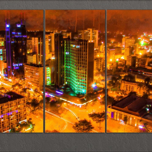 Nairobi Skyline Kenya Cityscape Painting Art Print Poster CX Etsy