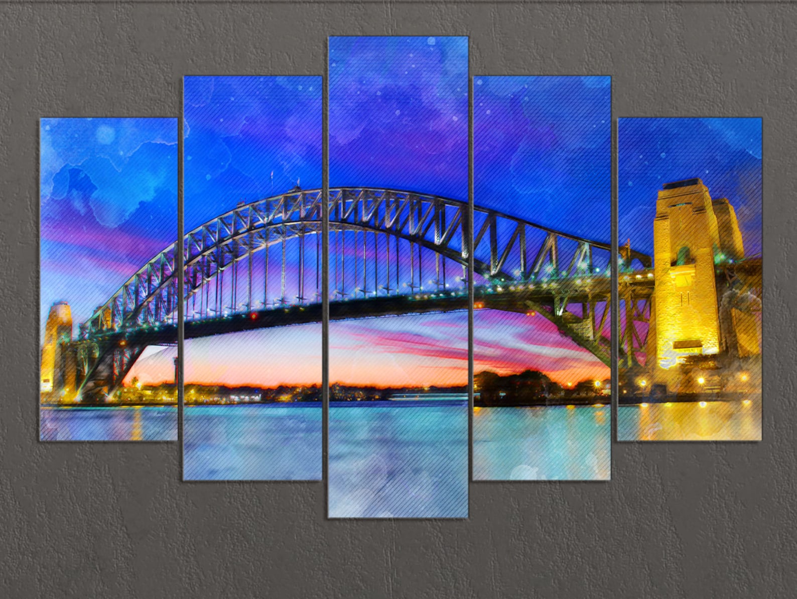 Sydney Harbour Bridge Canvas Print, Sydney Wall Art, Sydney Painting