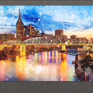 Nashville Canvas Print, Nashville Skyline, Nashville Wall Art