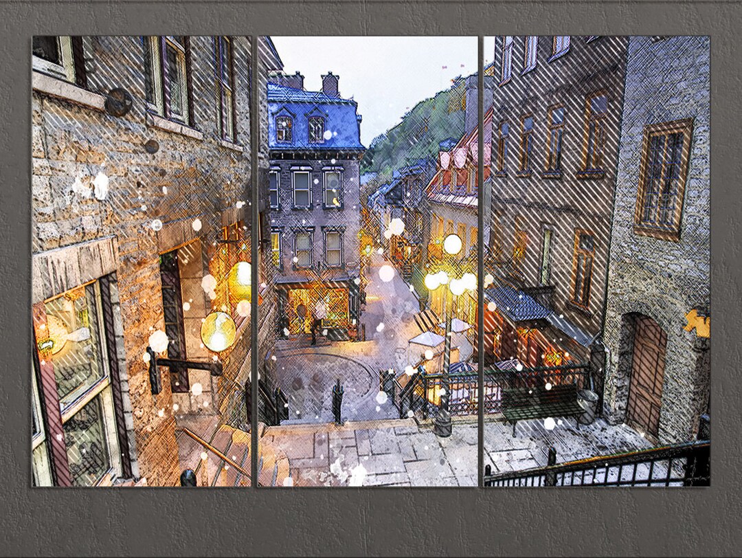 Quebec City Canvas Print, Quebec City Downtown, Quebec City Wall Art
