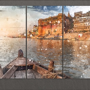 Varanasi Canvas Print, Varanasi Skyline, Varanasi Wall Art, India