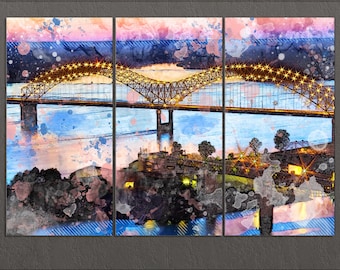 Memphis Canvas Print, Memphis Skyline, Memphis Wall Art