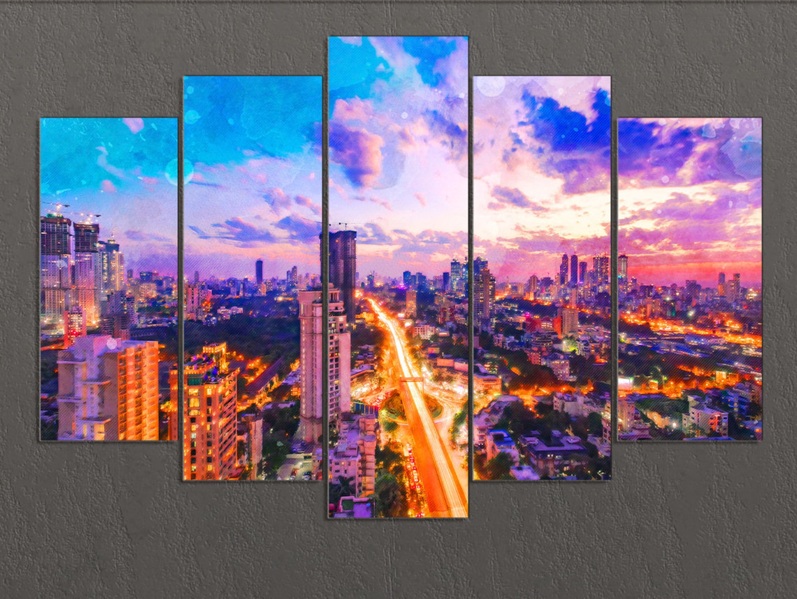 Mumbai Canvas Print Mumbai Painting Mumbai Wall Art India | Etsy