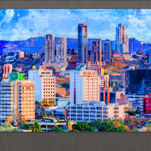 Tegucigalpa Canvas Print, Honduras Wall Art, Tegucigalpa Painting, Honduras