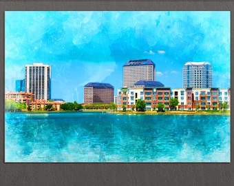 Irving Canvas Print, Irving Skyline, Irving Painting, Irving Wall Art, Texas Wall Art