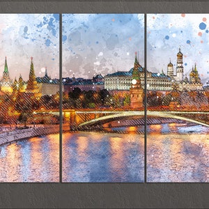 Moscow Canvas Print, Moscow Skyline, Russia Wall Art