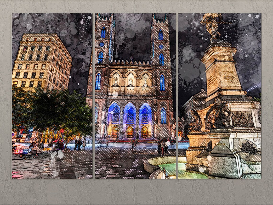 Montreal Canvas Print Montreal Downtown Montreal Wall Art Etsy UK