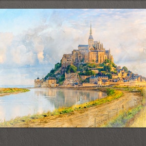 Mont Saint-Michel, Normandy, France Canvas Print, France Wall Art, Mont Saint-Michel Painting, France
