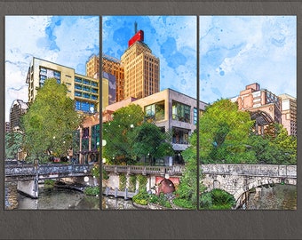 San Antonio Canvas Print, San Antonio Downtown, San Antonio Wall Art