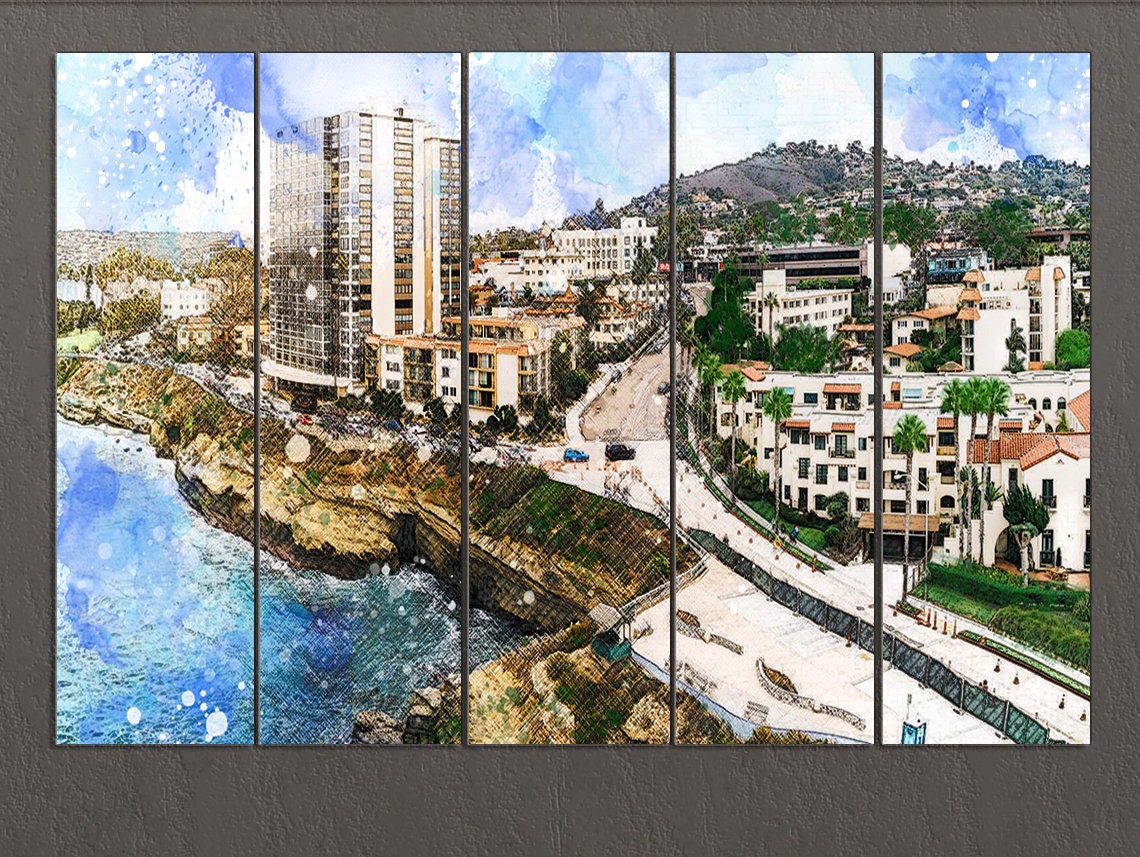 San Diego Canvas Print San Diego Skyline San Diego Wall Art Etsy