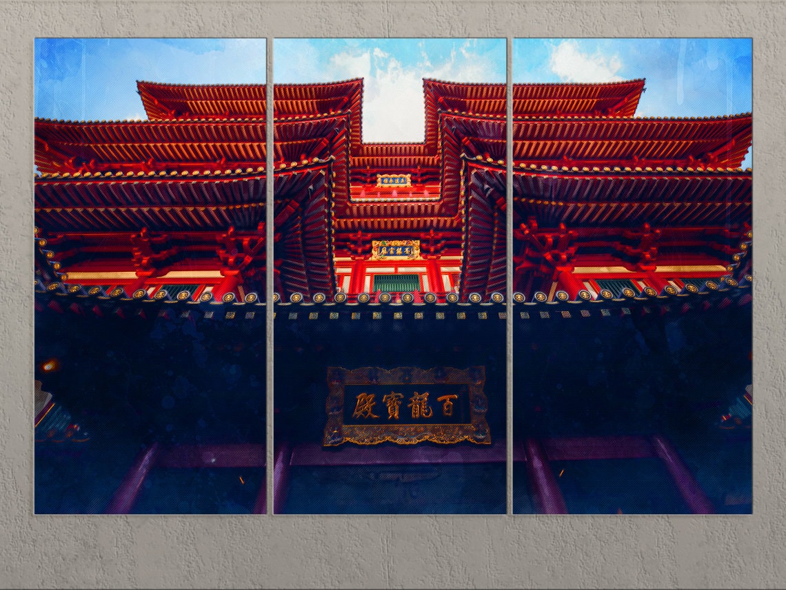 Singapore Wall Art Singapore Canvas Print Buddha Tooth Relic Etsy UK