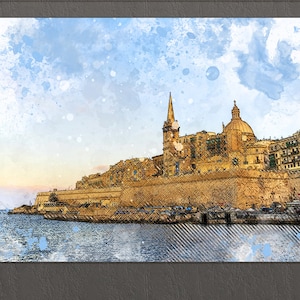 Valletta Canvas Print, Valletta Skyline, Valletta Wall Art, Malta