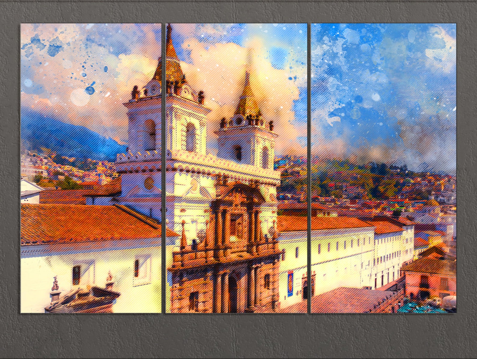 Quito Canvas Print Quito Skyline Quito Wall Art Ecuador Etsy