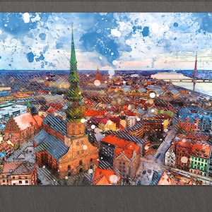 Riga Canvas Print, Riga Skyline, Riga Wall Art, Latvia