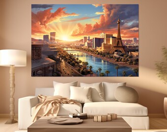 Las Vegas Canvas Print, Las Vegas Painting, Las Vegas Sign, Las Vegas Wall Art, Nevada