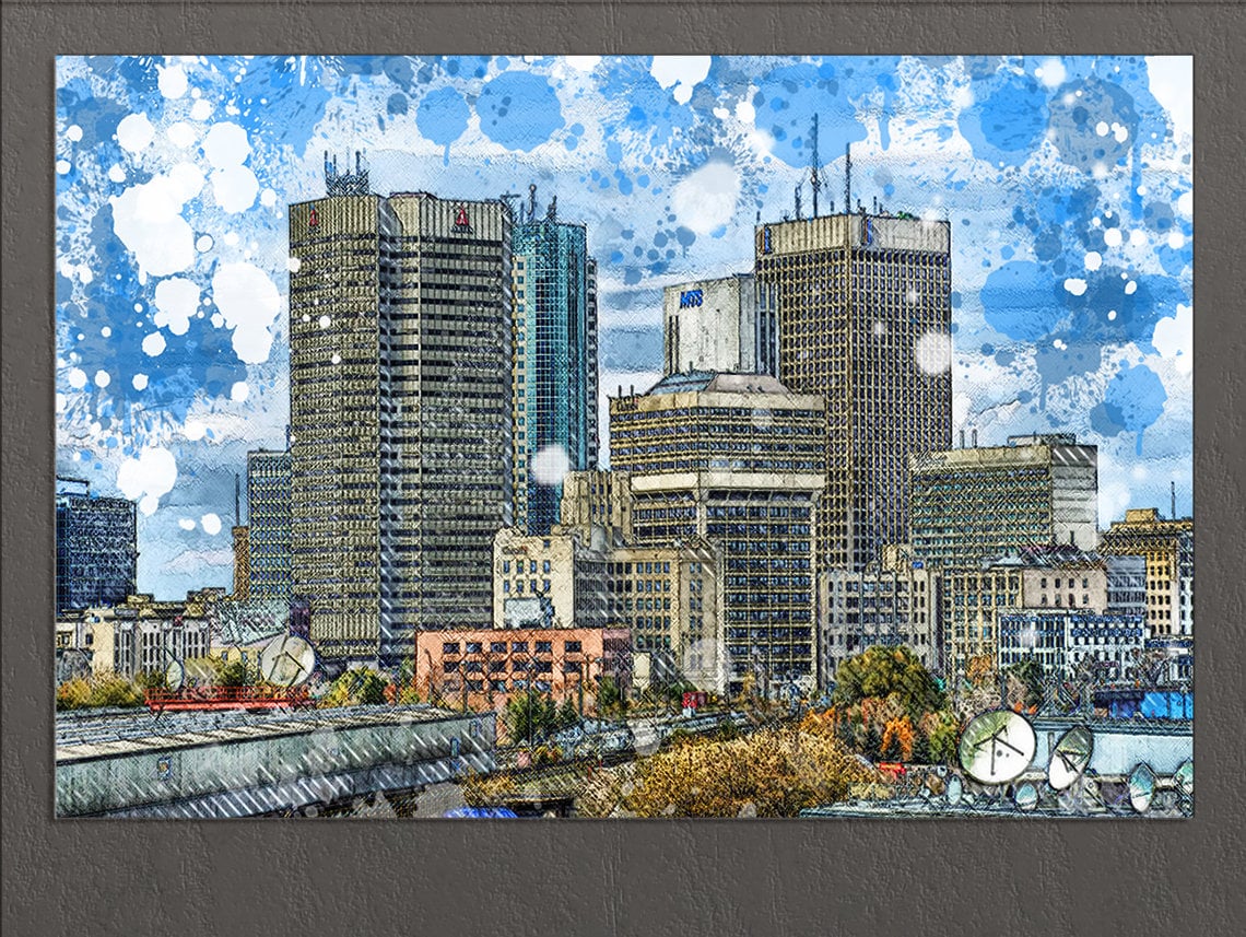 Winnipeg Canvas Print, Winnipeg Skyline, Winnipeg Wall Art, Manitoba