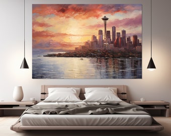 Seattle Canvas Print, Seattle Skyline, Seattle Wall Art