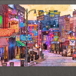 Memphis Canvas Print, Memphis Downtown, Memphis Wall Art