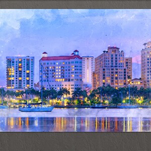 West Palm Beach Canvas Print, West Palm Beach Painting, West Palm Beach Wall Art, Florida