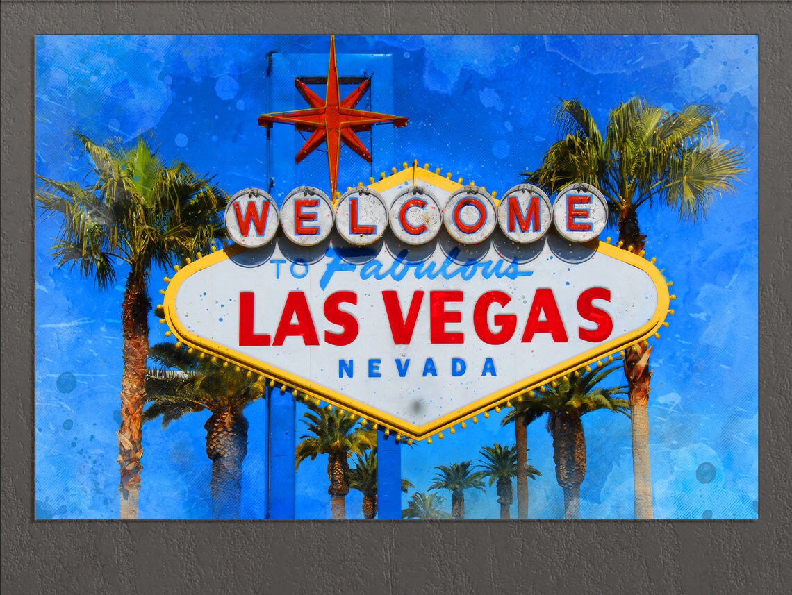 Las Vegas Canvas Print Las Vegas Painting Las Vegas Sign Etsy UK