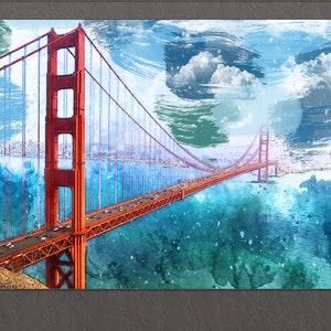 Stampa su tela di San Francisco, Golden Gate Bridge, arte da parete di San Francisco