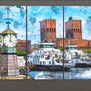 Oslo Canvas Print, Oslo Downtown, Oslo Wall Art, Norway