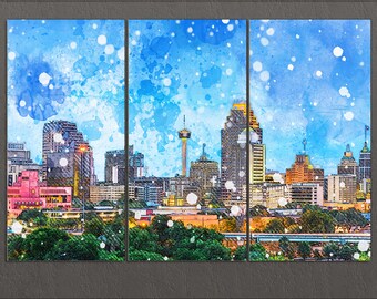 San Antonio Canvas Print, San Antonio Skyline, San Antonio Wall Art