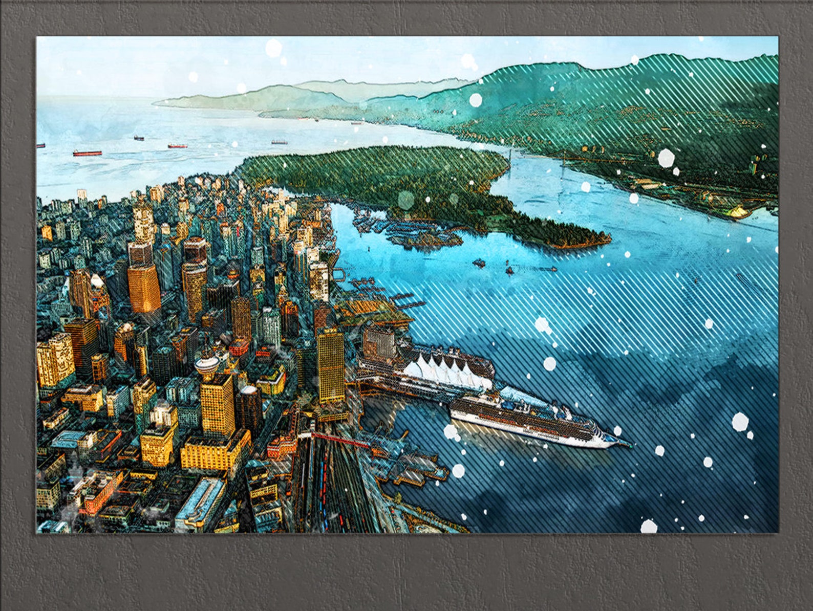 Vancouver Canvas Print, Vancouver Skyline, Vancouver Wall Art, British