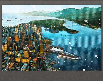 Vancouver Canvas Print, Vancouver Skyline, Vancouver Wall Art, British Columbia, Canada