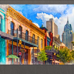Mobile Canvas Print, Alabama, Mobile Downtown, Mobile Wall Art, Alabama Canvas Art