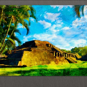 El Tazumal, Chalchuapa, El Salvador Canvas Print, El Salvador Wall Art, Tazumal Print, El Salvador
