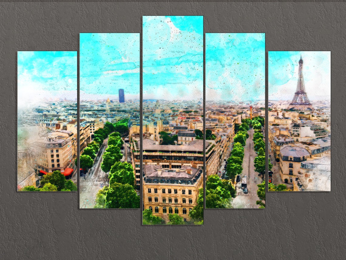 Paris Canvas Print Paris Skyline Paris Wall Art France Etsy