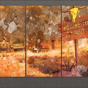 El Paso Canvas Print, El Paso Skyline, El Paso Wall Art
