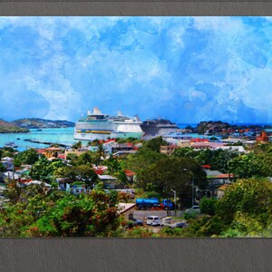 Saint John&#39;s Antigua and Barbuda Canvas Art, Saint John&#39;s Canvas Print, Saint John&#39;s Skyline, Saint John&#39;s Wall Art, Antigua and Barbuda