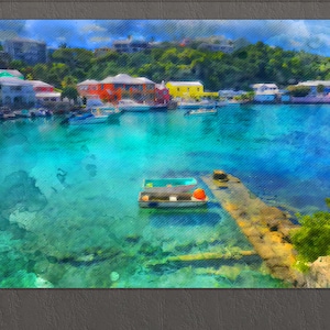 Harrington Sound, Bermuda Canvas Print, Bermuda Wall Art, Bermuda