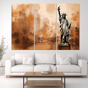 Impresión en lienzo de Nueva York, Estatua de la Libertad, arte mural de Nueva York