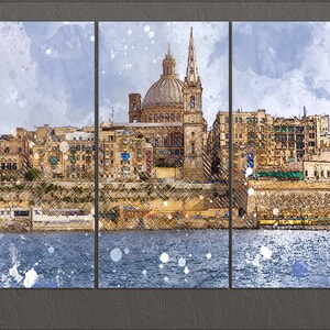 Valletta Canvas Print, Valletta Skyline, Valletta Wall Art, Malta