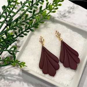 Adele in Merlot - Polymer Clay Earrings