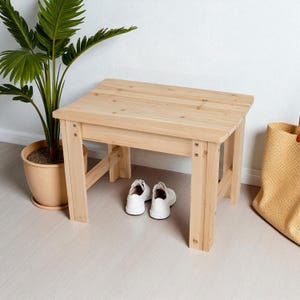 2FT Backless Outdoor Indoor Wood Bench, Natural #4202N