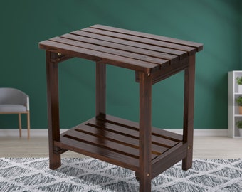 Side Table, Rectangular Cedar Wood End Table,  Indoor or Outdoor Wooden Small Table for Patio, Balcony, Backyard #4104