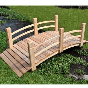 5FT Cedar Wood Decorative Garden Bridge #4981(Natural Finish)