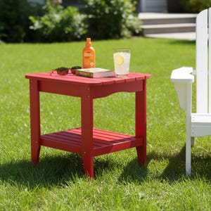 24" Cedar Wood Rectangular Side Table in Multiple Colors #4113 (Hydro Tex™ Finish)